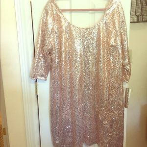 Sequin mini dress with 3/4 sleeves